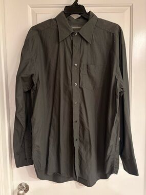 Banana Republic Men's Charcoal Button-Down Dress Shirt